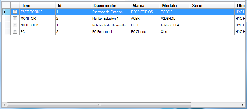 4. Table control