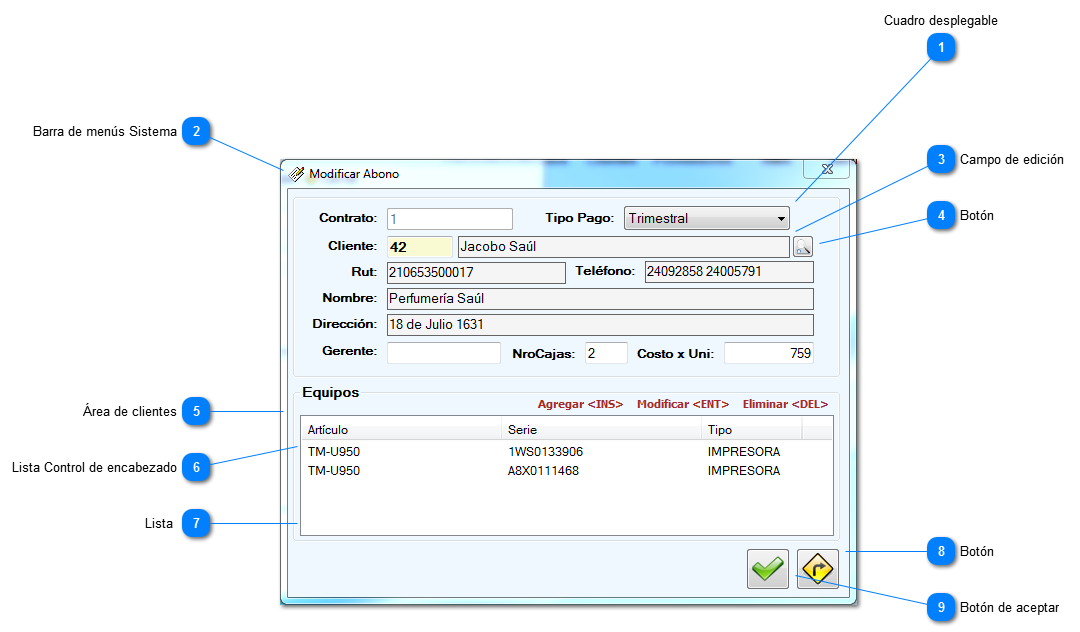 Modificar servicio